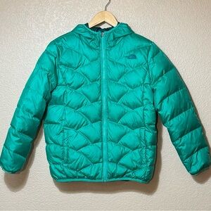 The North Face Girl’s Moondoggy Reversible Down Puffer HoodedJacket Size XL (18)